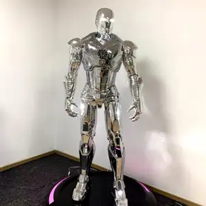 Patung tokoh pahlawan Marvel dekorasi patung besi Pria serat kaca dekorasi patung Anime karakter Robot pria Deco