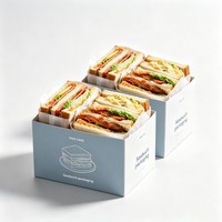 Emballages alimentaires en papier kraft jetables personnalisés, imprimés avec gaufrage et laminage mat, boîtes et plateaux pour hamburgers
