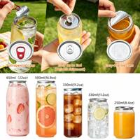 Boîtes en plastique transparentes PET pour boissons gazeuses, lait, thé à bulles, 250ml, 330ml, 500ml