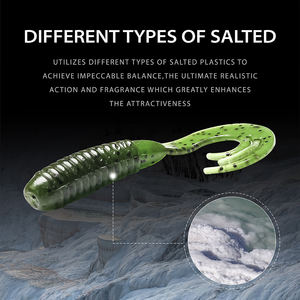 Leurre souple en silicone Curly Kicker Tail, emballage personnalisé, stock, inventaire d'usine, appâts de pêche souples en PVC CTF60 - Product Image 4