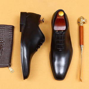 One-piece Oxford leather handcrafted British business formal pointed-<b>toe</b> wedding shoes - Product Image 3