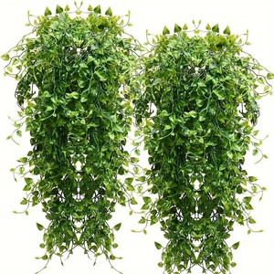 Lierre Artificiel Suspendu, Plante Verte 30cm-100cm, Décoration Murale et Plafond en Plastique, Bouquet de Feuilles de Pomme Vertes - Product Image 1
