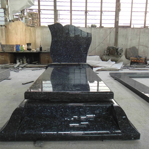Pierre tombale et monument en granit noir de style européen traditionnel pour cimetière - Product Image 2
