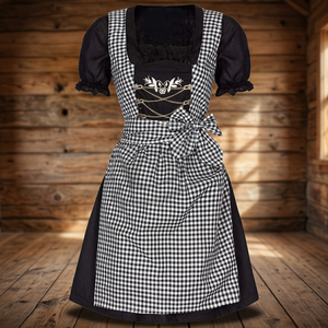 Disfraz de Dirndl Oktoberfest para mujer, traje tradicional de señora bávaro, ropa verde a cuadros para discoteca, Carnaval, Halloween, vestido de fiesta de lujo - Product Image 2