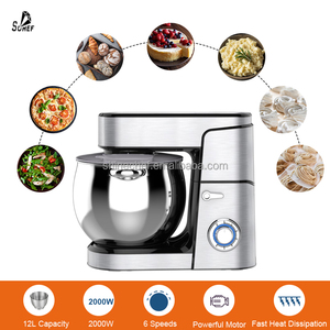 Batidora Amasadora Vertical Multifunción de 12L y 2000W, Batidora de Pedestal de Acero Inoxidable, Procesador de Alimentos - Product Image 3
