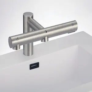 运动自动水龙头卫生间浴室商用自动干手器液体3合1海绵支架皂液分配器