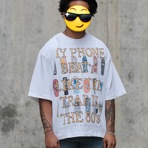 T-shirt Oversize DCY di Alta Qualità per Uomo, T-shirt 100% Cotone Misto all'Ingrosso per Uomo in Molti Colori, T-shirt Crop 250 Gsm DTG - Product Image 2