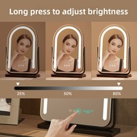 Miroir de maquillage LED simple face avec cadre métallique, miroir de coiffeuse haut de gamme pour dortoir, chambre de fille et maison