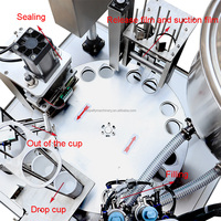 Machine de scellage rotative automatique pour gobelets en plastique, scelleuse de film, machine de thermoscellage pour couvercles en papier, vente chaude