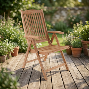 Chaises pliantes inclinables en teck massif d'Indonésie, design moderne et durable, pour l'extérieur, le jardin, la terrasse, la plage - Product Image 3