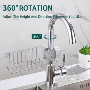 <b>Kitchen</b> Faucet <b>Rack</b> Sponge Holder Sink Caddy Organizer Hanging Caddy Drainer <b>Rack</b> Stainless Steel Storage <b>Rack</b> for Sponge Soap - Product Image 4