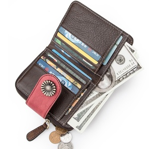Boshiho Customized Crazy Horse Leather <b>Card</b> <b>Holder</b> Vintage Short Bifold Leather <b>Wallet</b> Men Coin Pockets <b>Wallet</b> for Men - Product Image 6