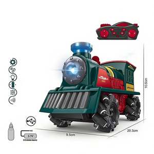 Trenino <span class=keywords><strong>RC</strong></span> Classico Retrò, Veicolo Automatico ad Alta Velocità con Controllo Radio Elettrico, Effetti Luminosi e Sonori, Stile Spray - Product Image 1