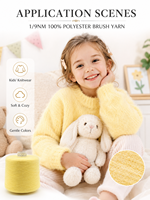 Fil fantaisie doux et moelleux en chenille teinte imitation vison 1/9NM pour le tricot de pulls