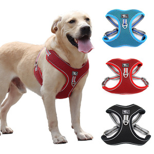 Arnês De Cão De Luxo Com Trela Durável Dog <span class=keywords><strong>Harness</strong></span> Set À Prova De Explosão Reflexivo Respirável Ajustável Acessórios Do Cão - Product Image 2