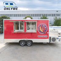 Camion de restauration mobile Onlywe entièrement équipé avec cuisine complète, chariot de boulangerie, remorque de restauration rapide pour la vente en rue