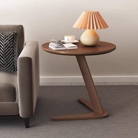 Table d'appoint ronde de luxe NKAHS en bois massif, mobile, haut de gamme, pour salon, canapé, nouvelle table d'angle minimaliste pour la maison