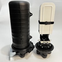 Boîtier de raccordement vertical 24, 48 ou 96 fibres optiques, type baril, avec panneau de distribution et fermeture en dôme TX-C-4002H