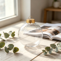 Boule décorative transparente ouverte pour sapin de Noël, décoration de fête de mariage, boule ronde, décoration intérieure, décoration de la maison