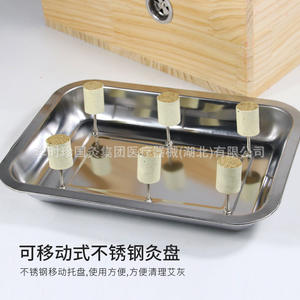 Boîte de moxibustion pour les pieds en bois massif Li Shizhen avec couvercle en fer pour usage domestique 900g - Product Image 2