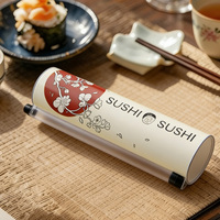 Conteneur à sushi jetable en papier avec couvercle sécurisé - Boîte bento portable avec tube à pousser - Emballage recyclable et biodégradable
