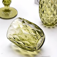 Gobelets en verre pressé de qualité professionnelle, style vintage, verre à eau et à jus vert pour les restaurants haut de gamme, fournitures de restauration