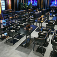 Mobilier commercial moderne pour restaurant, bar, KTV : banquette, canapé avec tables et chaises en métal pour bistro et bar