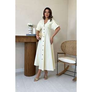 เดรสทรงเอไลน์แบบเปิดหลัง ดีไซน์หรูหรา คอวีลึก เอวเข้ารูป ผ้าทอเนื้อดี เหมาะสำหรับงานปาร์ตี้และใส่ลำลอง สวมใส่สบาย ระบายอากาศได้ดี - Product Image 4