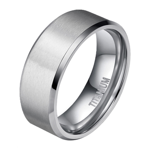 Tempusort Fashion Jewelry 4MM 6MM 8MM 10MM <strong>Custom</strong> Logo Silver Color Brushed Titanium <strong>Rings</strong> for Men Women's Wedding Engagement - Product Image 4