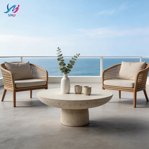 <span class=keywords><strong>Tavolino</strong></span> da Caffè Rotondo in GRC Moderno e Minimalista, Design Angolare per Hotel, Appartamenti, Giardini e Patii - Product Image 5