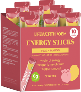 LIFEWORTH doğal kafein enerji içeceği tozu l-theanine & B vitaminleri ile karıştırın şekersiz toz çubukları Keto - Product Image 2