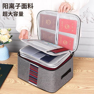 Five Layer <b>Document</b> Holder 37x28x18 Cm Large Capacity <b>Storage</b> <b>Box</b> For <b>Documents</b> Certificates Travel Organizer Gray - Product Image 4