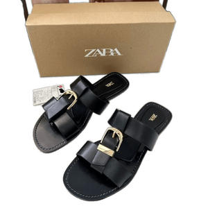 <span class=keywords><strong>Sandali</strong></span> estivi da <span class=keywords><strong>donna</strong></span> con spalline doppie basse Casual Open Toe da spiaggia scivoli con plateau scarpe basse in tendenza alla moda marrone nero - Product Image 1