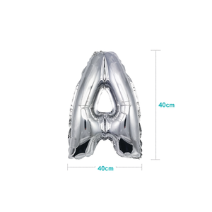 Paquete de globos de papel de aluminio con alfabeto plateado de tamaño pequeño de 40CM 12PACKS-para decoraciones de fiesta - Product Image 1