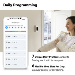 Thermostat intelligent <span class=keywords><strong>à</strong></span> écran tactile pour chauffage au sol <span class=keywords><strong>à</strong></span> eau 3A et commande des actionneurs et <span class=keywords><strong>vannes</strong></span> thermiques - Product Image 3