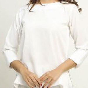 Camisa Blanca de Manga Larga para Mujer, 100% Calidad, Corte Holgado, Estilo Casual, Cuello Redondo, Top de Manga Corta y Pantalón Ancho con Pliegues Delanteros - Product Image 5