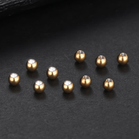 Lot de 10 perles de remplacement à sertir en acier chirurgical 316L à filetage interne pour bijoux de piercing