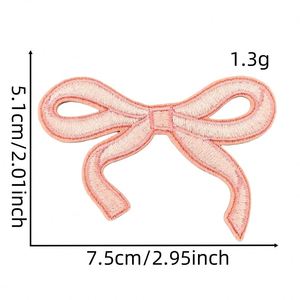 Patch brodé nœud papillon 7,5 cm à thermocoller, 10 couleurs, pour décoration de chapeau, sac à dos et vêtements, patchs brodés DIY - Product Image 3