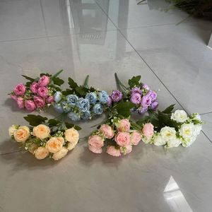 7 Heads Artificial Peony Bouquet with Silk <strong>Leaves</strong> Easy to Clean for Restaurant <strong>Table</strong> Decor - Product Image 5