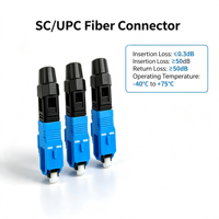 Componente de fibra óptica de conexión rápida para redes de telecomunicaciones HC01, conector rápido de fibra óptica UPC HX SC de 60 mm
