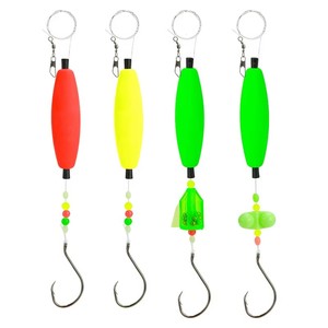 Ensemble de pêche à la traîne pour poisson-chat pré-monté avec flotteur coulissant en mousse EVA, perles de ligne, hameçon circulaire décalé et flotteur vertical pour la pêche en bateau en mer - Product Image 5