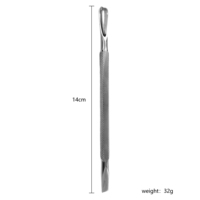 Pousse-cuticules double-embout anti-roulement pour éliminer les peaux mortes, nettoyer les bords des ongles et repousser les cuticules et le vernis gel