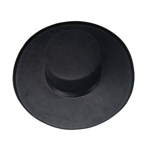 Sombrero de Copa Negro de Fieltro, Unisex, Color Sólido, Transpirable, Protección Solar, para Festivales y Eventos Formales - Product Image 4