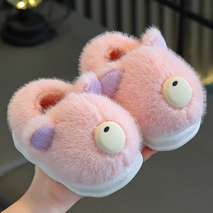 Hiver mignon garçons et filles maison antidérapant chaud épais moelleux pantoufles enfants chaud intérieur doux semelles coton enfants pantoufle - Product Image 1