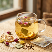 Mélange de tisanes naturelles aux fleurs et fruits en sachet : Citron, Rose, Chrysanthème, Feuille de Lotus, Graine de Cassia, Sucre de roche - Sachet individuel