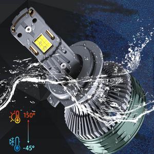 Ampoule LED de <span class=keywords><strong>phare</strong></span> de voiture QZ15 personnalisée en gros, super lumineuse, avec double tube en cuivre - Product Image 1