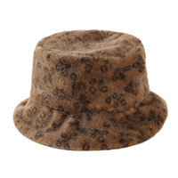 Chapeau Bob en Peluche Douce à Imprimé Floral pour Enfants, Chaud Automne-Hiver, à Large Bord, Motif Fleur Vintage, pour Voyage et Activités de Plein Air