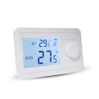 Thermostat intelligent programmable hebdomadaire mural TELIN AC8048 à piles - Plage de points de réglage de -5 à 30°C - Pièces pour chauffage au sol