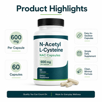 Nouveau supplément NAC Sélénium B6 1300mg N-acétyl L-cystéine NAC Capsules pour soutenir la santé du système immunitaire et antioxydant