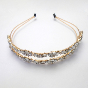 Diadema de perlas de estilo europeo y americano, moda de lujo ligero para mujer, con pedrería de alta gama, estilo princesa. - Product Image 2